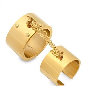 STEELTIME Stainless Steel Double Ring Sz 7